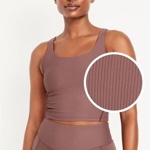 Light Support PowerSoft Ribbed Longline Sports Bra — Old Navy. Never worn